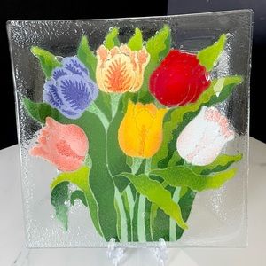 Tulip Plate by Peggy Karr